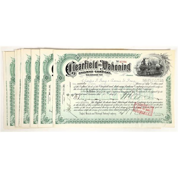 Clearfield & Mahoning Railway Company Stocks (13) [206082]
