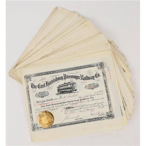 East Harrisburg Passenger Railway Company Stock Certificates (200) [205850]