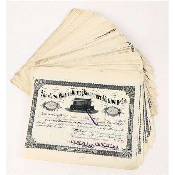 East Harrisburg Passenger Railway Company Stock Certificates (200) [205851]