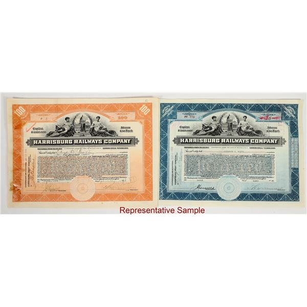 Harrisburg Railways Co. Stocks. (250+) [204883]