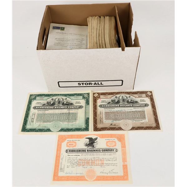 Harrisburg Railways, 5 different varieties, ~1,500 stocks [206696]