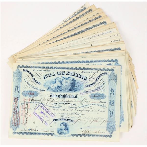 13th & 15th Streets Passenger Railway Co. Stocks 1890s-1930s (30) [203006]