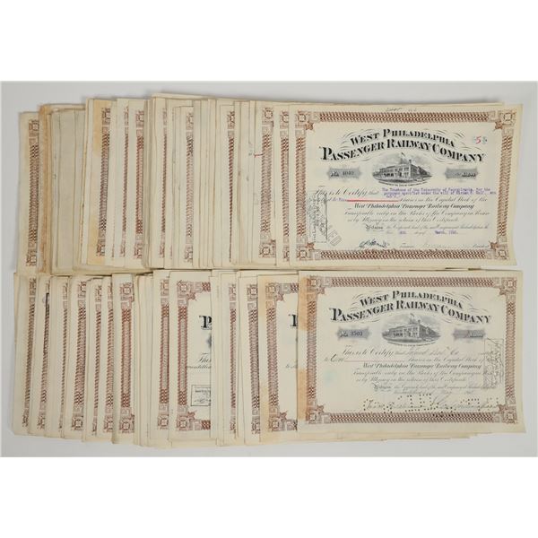 West Philadelphia Passenger Railway Co. Stocks c.1880-1940 About 175 [205749]