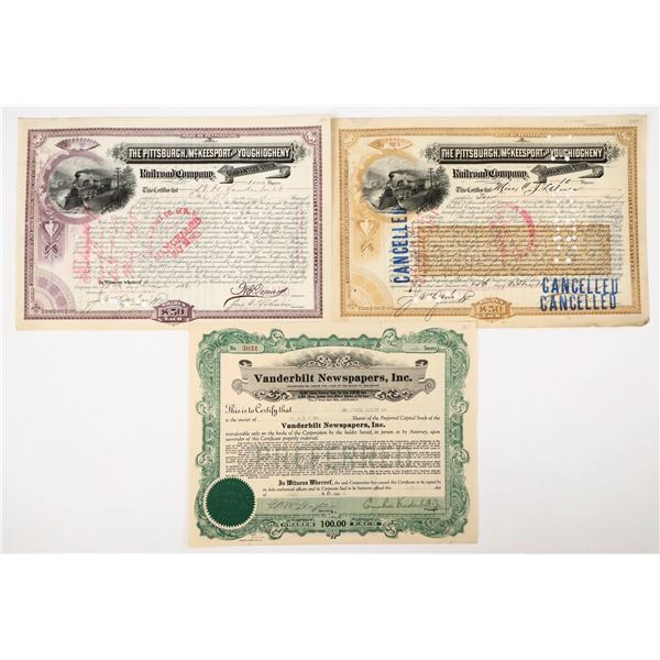 Three Different Vanderbilt Family Members on Stocks [206903]