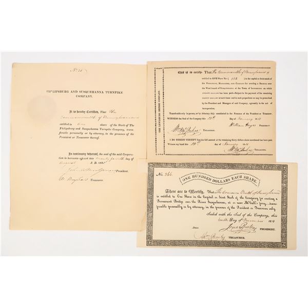 Pennsylvania Susquehanna Turnpike Stocks [205307]