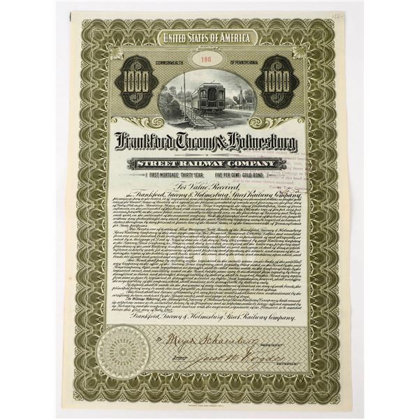 Frankford, Tacony, & Holmesburg Street Railway Co. Gold Bond, 1910 [198170]