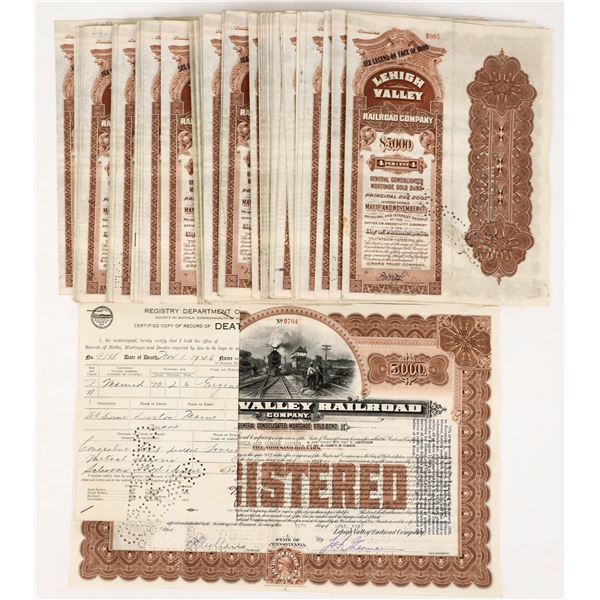 Lehigh Valley Railroad Company Bonds c.1940s About 60 [206733]