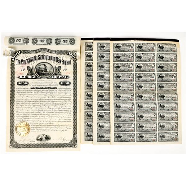 Pennsylvania, Slatington and New England Railroad Company Bond Certificates Lot [206365]