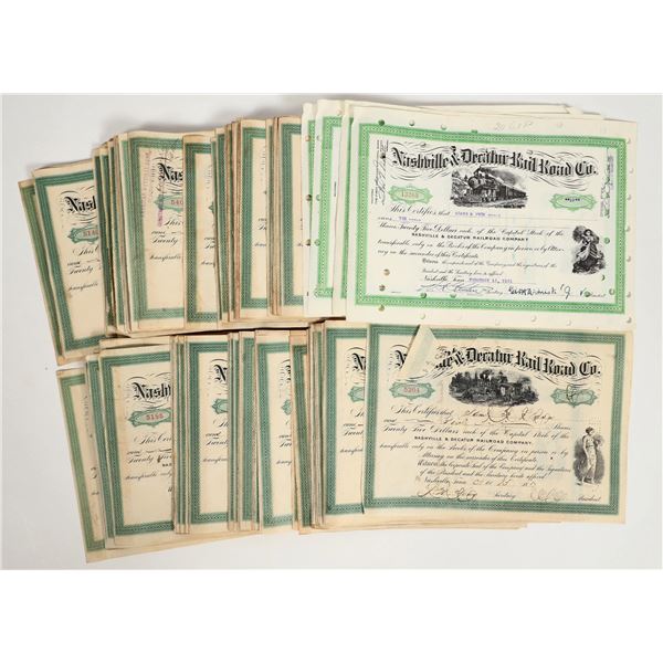 Nashville and Decatur Railroad Co. Stocks  (60+) [206006]