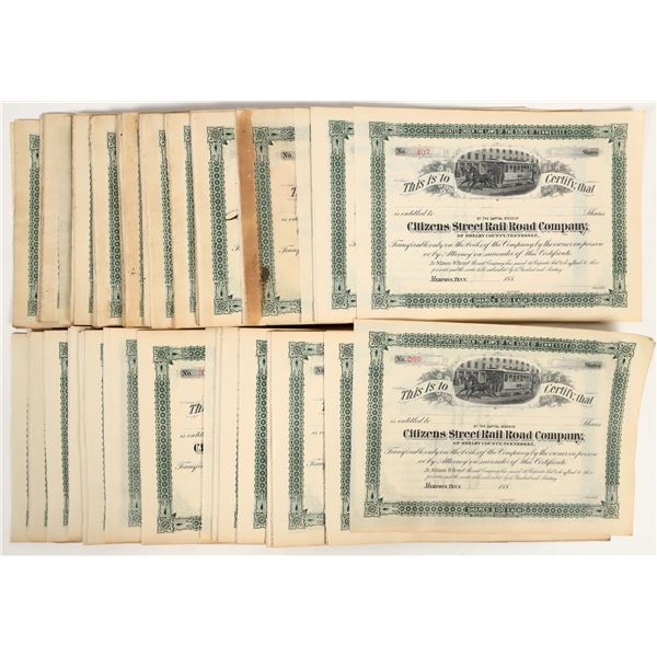Citizens Street Railroad Co. Stocks c.1890 About 300 [205908]