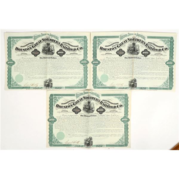 Gold Bonds: Houston & Great Northern RR, 1872 (3) [206289]