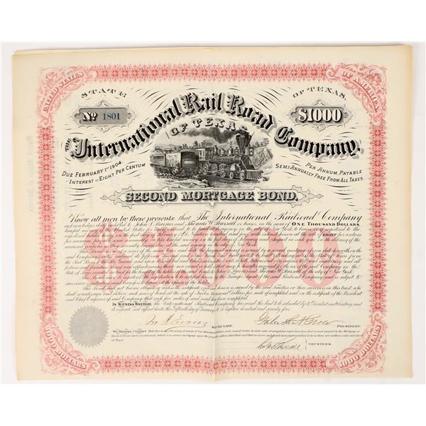 International Railroad Company of Texas Bond [206092]