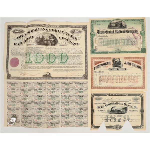 Texas Rail Stocks/Bonds, 1875-1920 (4) [206284]