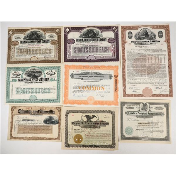 Virginia and West Virginia Rails Stock Certificates Group [206460]