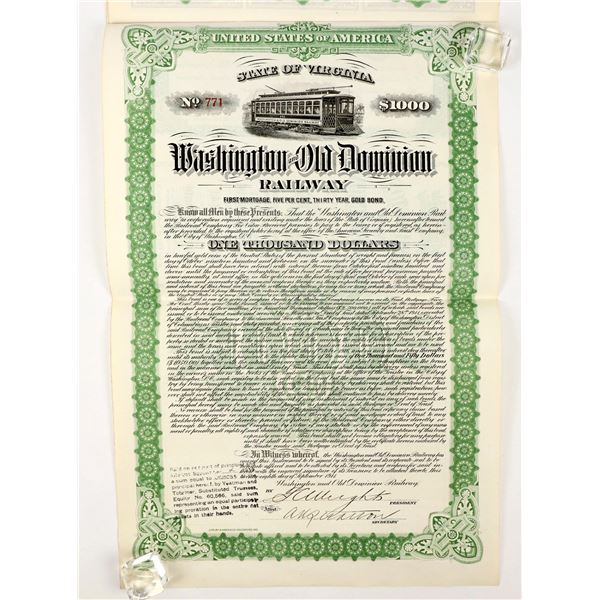 Washington And Old Dominion Railway Bond [206632]
