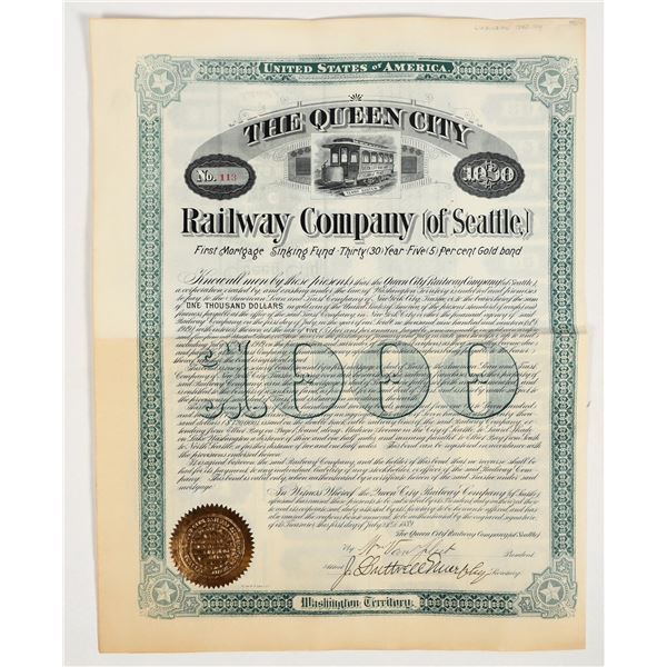 Gold Bond: Queen City Railway Co. of Seattle, 1899 [206410]