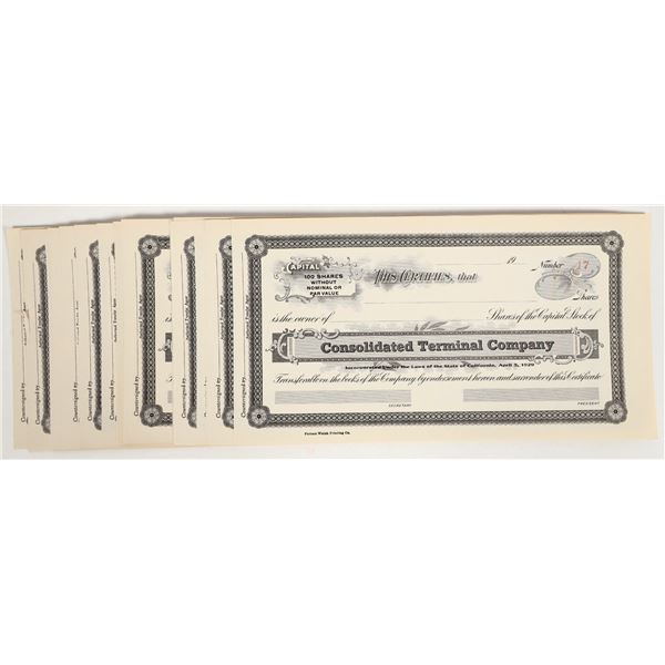 Consolidated Terminal Company Stocks (30) [206074]