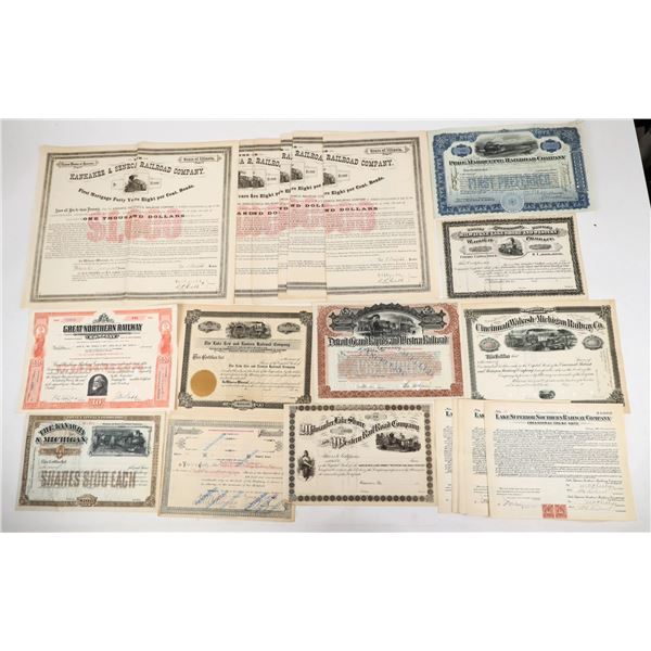 Great Lakes Railroad Stocks; Michigan, Illinois, Ohio, Indiana, Wisconsin (24) [207082]