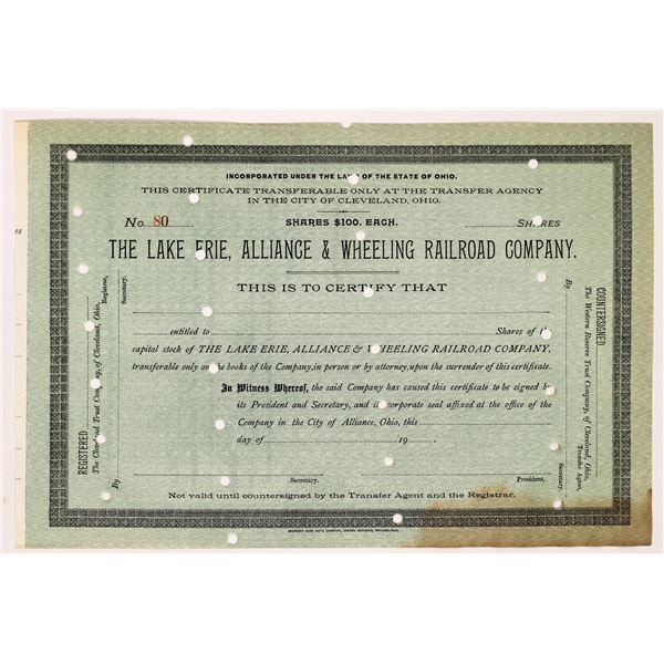 Lake Erie, Alliance & Wheeling RR Co. Stock [154873]