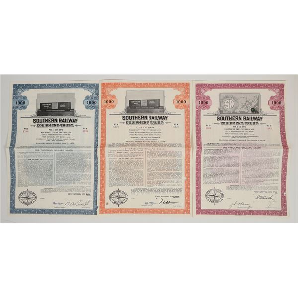 Southern Railway Co. Equipment Trust Certs c. 1970s About 200 [205497]