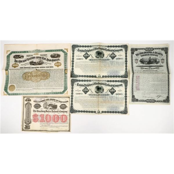 Railroad Bonds Group C.1875-1885 (5) [206351]