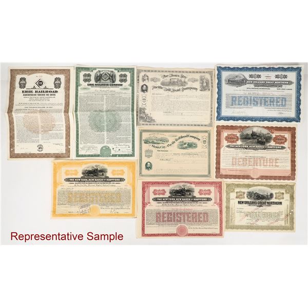 Railroad Stocks/Bonds Mixed Box Lot About 600 pieces [206734]