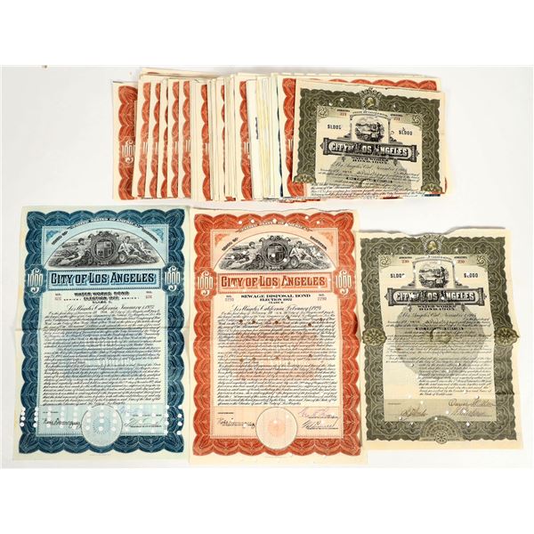 City of Los Angeles Water and Sewer Bonds c1905-1943 About 70 [205764]