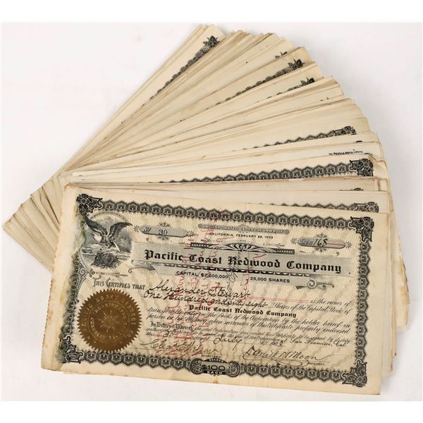 Mendocino County Lumber Stocks, 3 companies c.1900-1940 About 200 [206221]