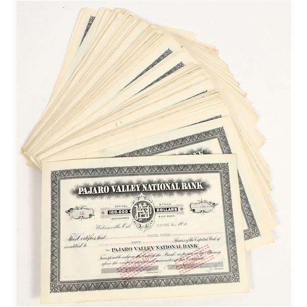 Pajaro Valley National Bank Stock Certificates Group [206019]