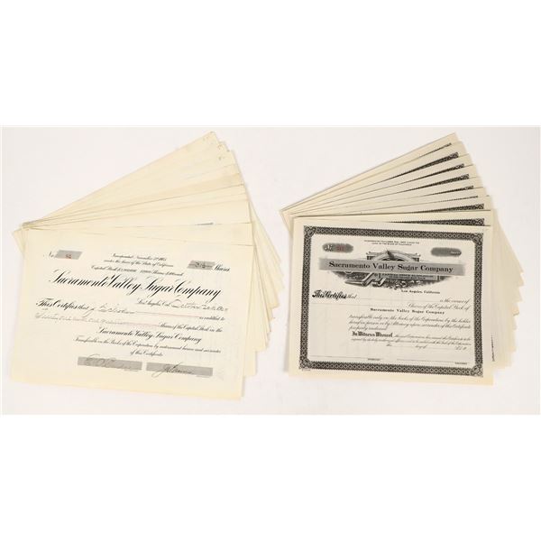 Sacramento Valley Sugar Company Stock Certificates 1909-1930 (28) [205605]