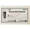 Image 1 : Wawona Hotel Company Stock Certificate, Yosemite, 1903, for 49,999 shares [197995]