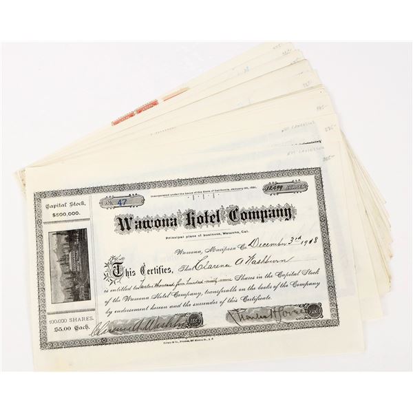 Wawona Hotel Company Stocks (17) [206808]