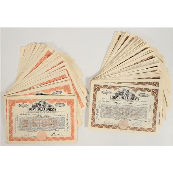 Dairy Dale Company Stock Certificates 1928 (190+) [205635]
