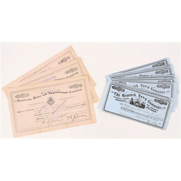 Colorado-Early Town and Water Stocks, 2 Different c.1880-90s (20) [206438]