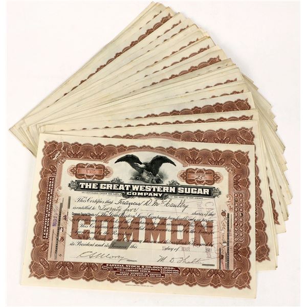 Great Western Sugar Company Stock Certificates  (60) [205611]