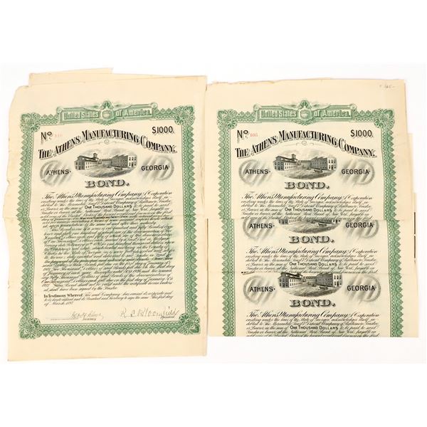 Athens Manufacturing Company Bonds c.1897 (4) [206349]