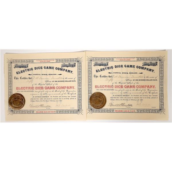 Electric Dice Game Company Stocks, 2 [193945]