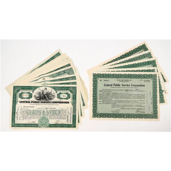 Central Public Service Corporation stock Certificates (30) [206957]