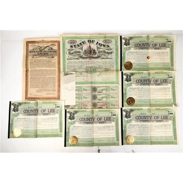 Iowa Bonds c.1879-1921 (10) [205893]
