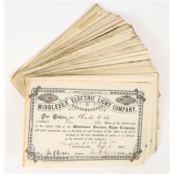 Middlesex Electric Light Co. Stock Group, about 250, 1889 [206826]