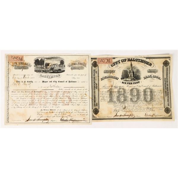 City of Baltimore 1863 Bonds (2) [205891]