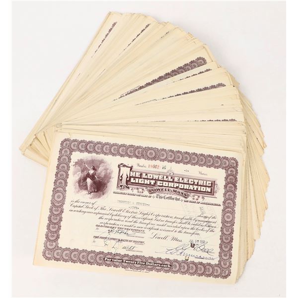 The Lowell Electric Light Corporation Stock Certificates (200) [205848]