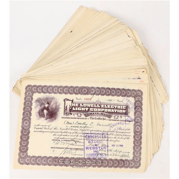 The Lowell Electric Light Corporation Stock Certificates (200) [205847]