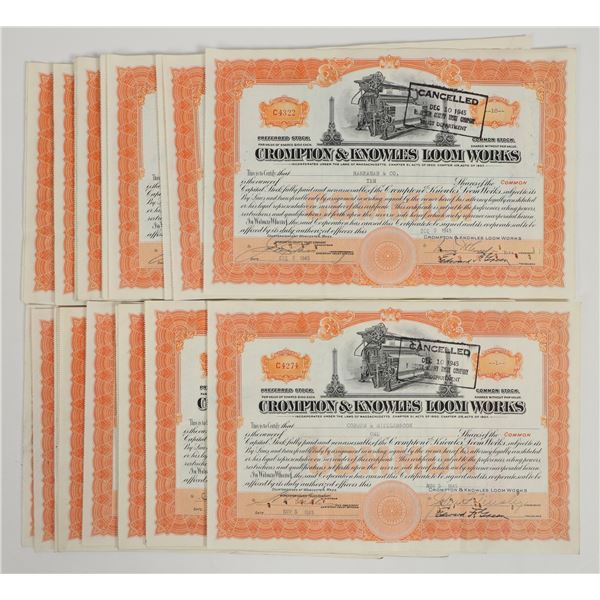 Crompton & Knowles Loom Works Stocks - Dealer Group [205263]