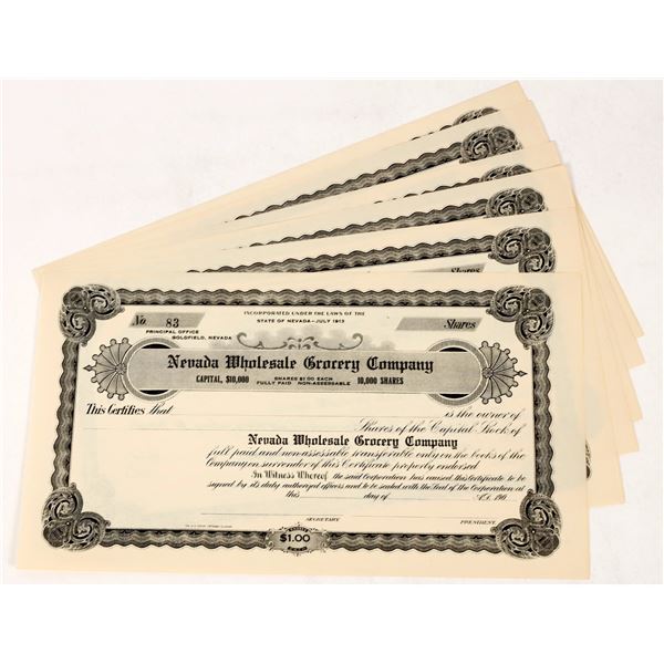 Stocks for the Nevada Wholesale Grocery Company 1919 (6) [205598]
