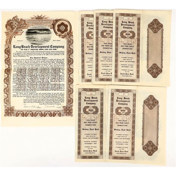 Long Beach Development Company Gold Bond Certificates Lot [206382]