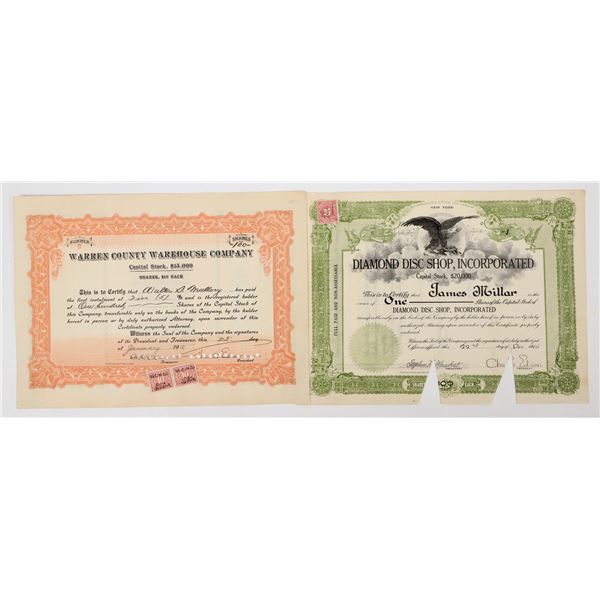 Thomas A. Edison & Charles Edison Signed Stock Pair [206922]