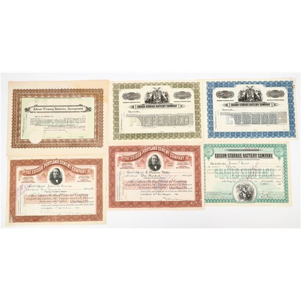 Thomas Edison Stock Collection including Edison Autograph [206929]