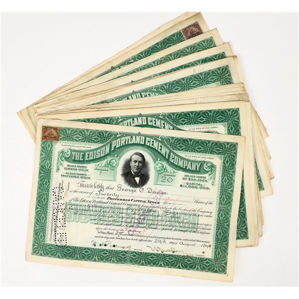 Edison Portland Cement Co. Low Cert Numbers, 1899 [206822]