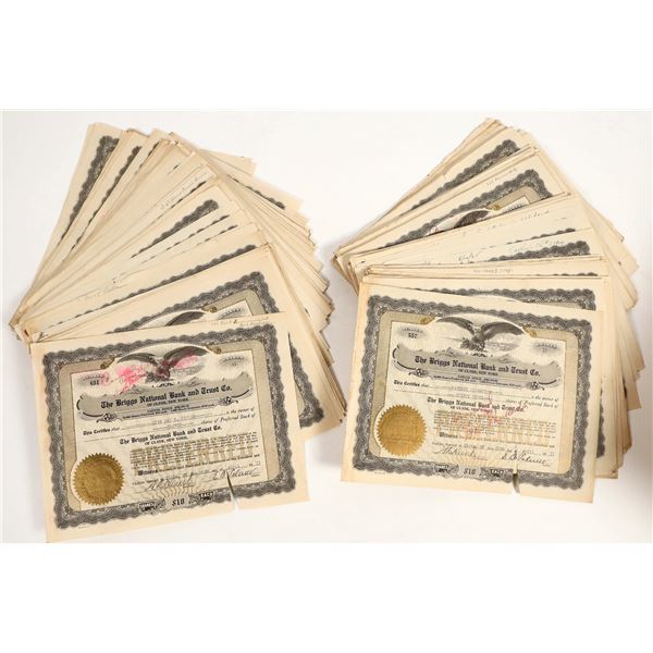 The Briggs National Bank and Trust Co. Stock Certificates (200) [206012]